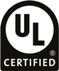 The image shows a certification badge with the letters "UL" in the center and the text "Certified" below it, indicating a product has met the safety standards set by Underwriters Laboratories (UL).