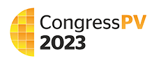 Logo for Congress PV 2023, featuring a grid pattern with shades of yellow and orange on the left and the text "Congress 2023" in black, with "PV" in orange on the right.