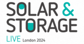 Logo for 'Solar & Storage Live London 2024' featuring event title in bold black text with teal accents.