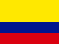 Image of the Colombian flag with three horizontal stripes: yellow on top, blue in the middle, and red on the bottom.