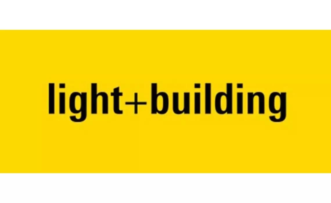 Yellow background with the words "light+building" written in black.