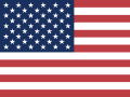 The image shows the flag of the United States with thirteen horizontal red and white stripes and a blue rectangle in the top left corner featuring fifty white stars.